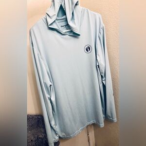 Hang Ten Sky Blue Long Sleeve UPF 50+ Hooded Tee Beach Fishing